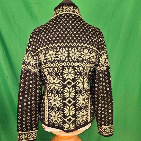 Obermeyer Signature Womens Black Lime Green 1/4 Zip Wool Blend Sweater Large - Picture 2 of 4